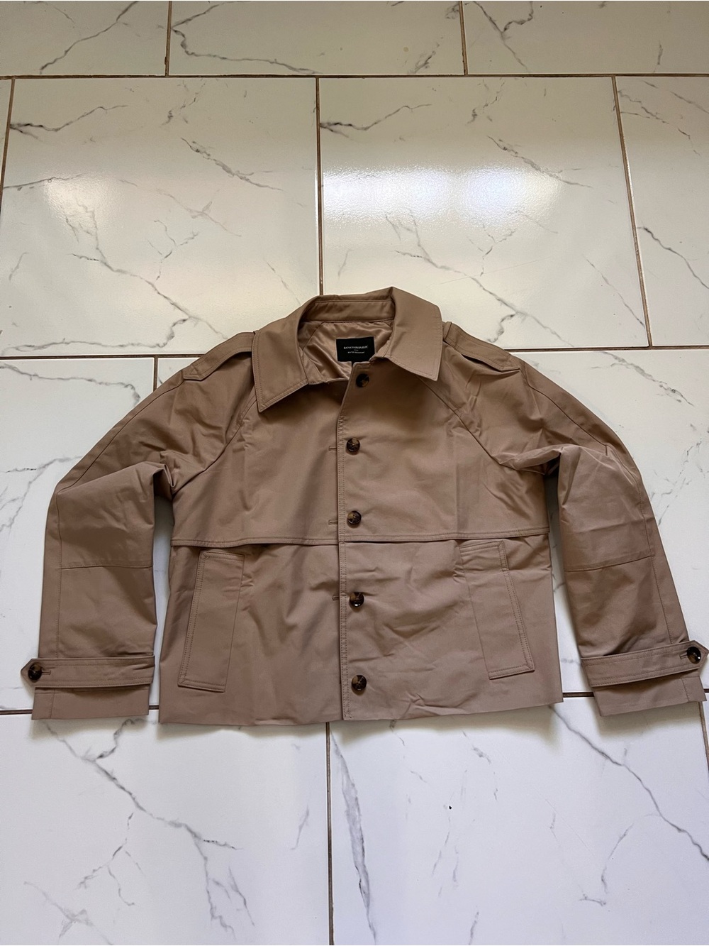 Banana Republic Short Trench Coat Maverick Tan Medium NWT